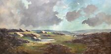Lewis Creighton Signed BIG Original Oil Painting Yorkshire Moors Sheep Landscape