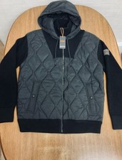 Hugo Boss Hooded Abridorak Hybrid Jacket Size M In Black New with Tags RRP £290