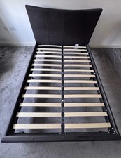 Brown Faux Leather Double Bed