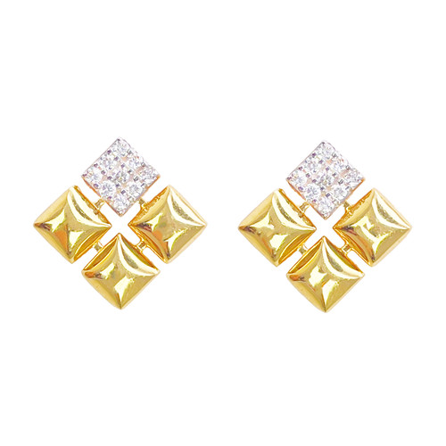 22ct gold pyramid stud - 22ct,