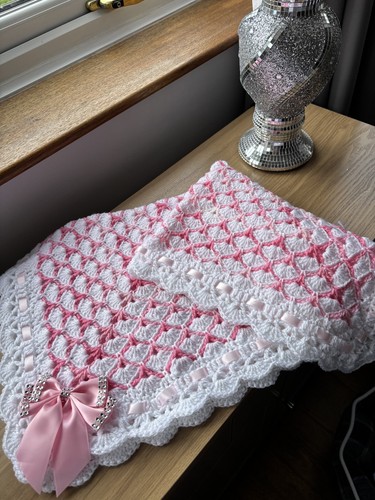 Hand crochet baby shawl - ,