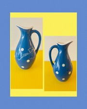 Devon Blueware Sandygate pottery Blue Polka Dots/Domino vase Lands End Cornwall