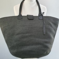 JOHN ROCHA Large Black Raffia
