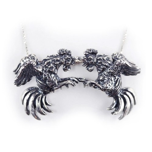 Cock fight sterling - fight, silver