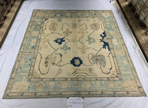 Hand knotted oushak - area, rug