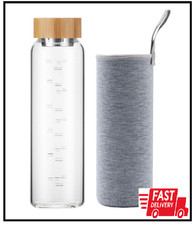 Glass Water Bottle 32 Oz Wide