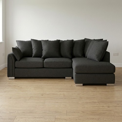 Black couch chenille corner - black,