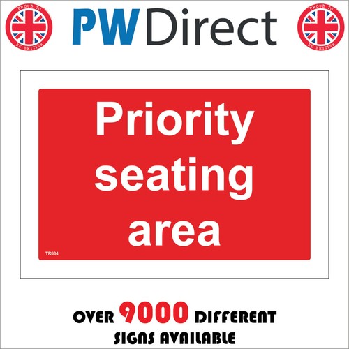 Sign priority seating area - priority,