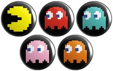 5 x Pac-Man & Ghosts BUTTON
