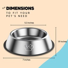 2x Dog Bowls Non Slip Pet Cat