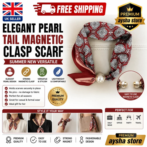 Pearl magnetic clasp scarf - pearl,