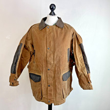 Aussie Apparel Heavy Duty Oilskin Jacket Tan Brown 2XL Waxed Cotton Wax Coat