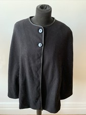 ZARA Black Wool Blend Cape Poncho Jacket Size S