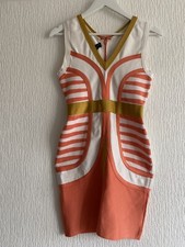 WHITE CORAL GOLD BANDAGE DRESS