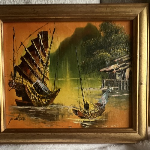 Retro framed peter wong junk - framed,
