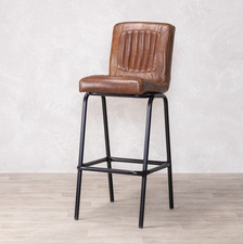CHESTNUT LEATHER BAR STOOL