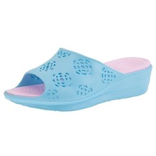 WOMENS LADIES WEDGE HEEL SANDALS FLIP FLOPS SLIP ON MULES HOME SLIPPERS SHOES UK