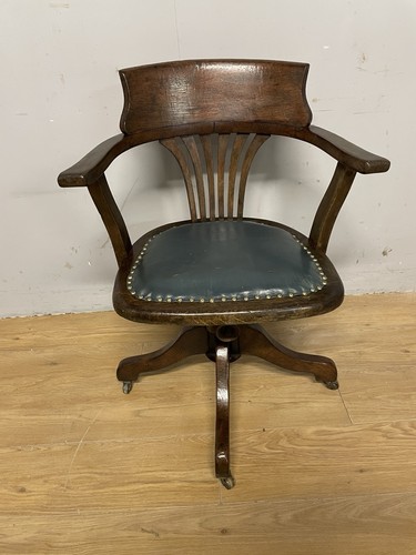 Edwardian oak revolving - , desk