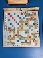 Vintage 1956 Scrabble  - Wood Tiles & Racks