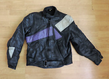 Forza Jacket Mens Medium Black Purple Leather Motorcycle Jacket Biker R5-15