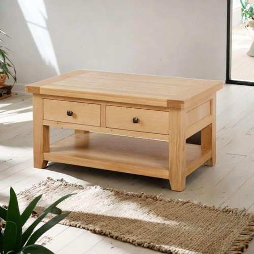 Solid oak storage coffee - solid,