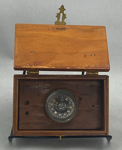 Antique lidded wooden - lidded,