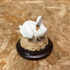 1990 Country Artists Swan Family on Nest Figurine & Plinth