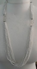 White Multistrand Beaded Necklace