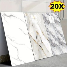 20X Self-Adhesive Marble Effect PVC Cladding Wall Panels for Kitchen Bathroom