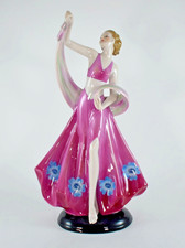ART DECO FASOLD & STAUCH 15509 DANCING LADY PORCELAIN FIGURINE c1930 - 28cm