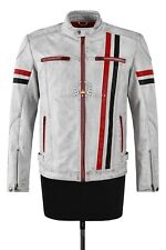 Mens Cafe Racer Vintage White