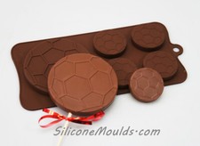 4+1 Soccer Ball Football Silicone Chocolate Lolly Mould Candy Wax Soap resin