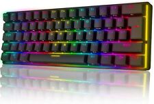 UK Layout 60% True Mechanical Gaming Keyboard 61 Keys Wired RGB Backlit Keypad