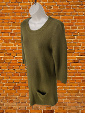 FATFACE GREEN JUMPER DRESS SIZE UK 12 WOOL COTTON WOMENS LONG SLEEVE TEXTURED 