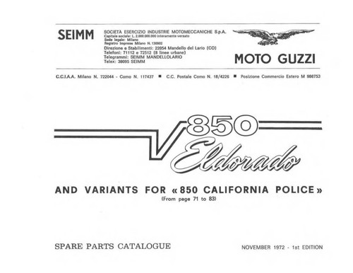 Moto guzzi parts - parts, manual