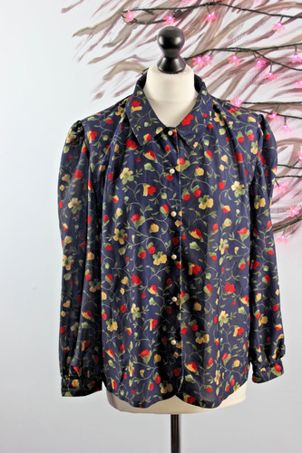 Vtg 40s style floral blouse - 40s,