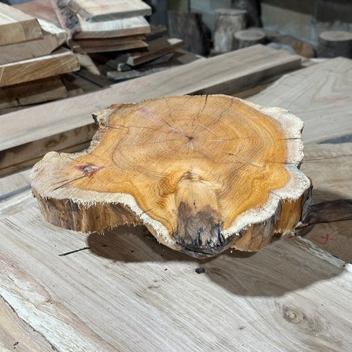 Yew cookie round board - round, table