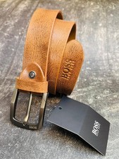 HUGO BOSS Men Tan Leather Belt