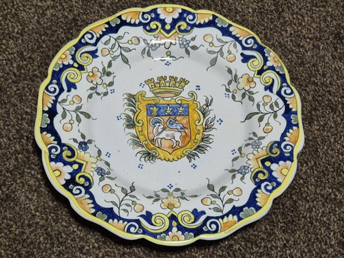 French rouen faience armorial - rouen,
