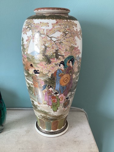 Large satsuma vase lamp - satsuma,