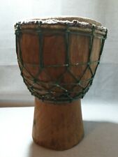 Vintage African Djembe Drum Handcrafted Wood & Rope Tuned Skin HeadTribal