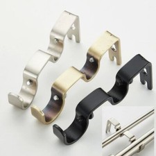 Set Of 3 Metal Drapery Double Curtain Rod Bracket For 1&