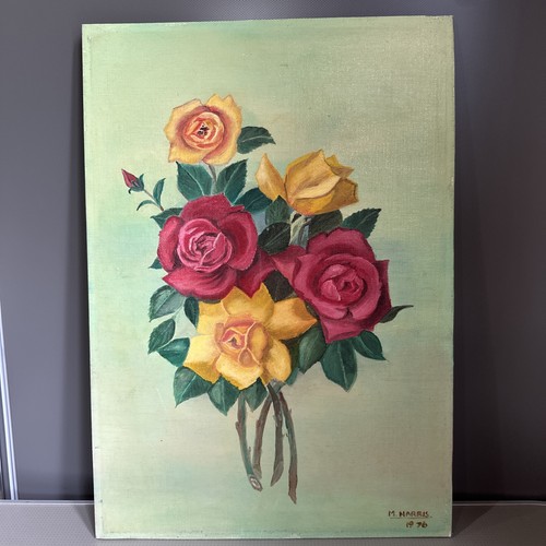 Vintage oil canvas painting - oil, on