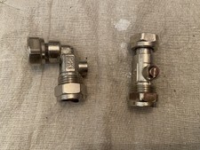 15mm Compression Isolator Service Valve x 1/2" BSP Tap & connector x 2 