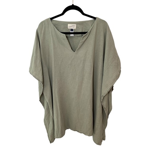 Linen cotton poncho top - cotton,