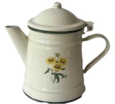 Enamel Jug Lidded French