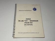 Piper PA 28/161 - Warrior Check List 8th Edition Oxford Air Training School
