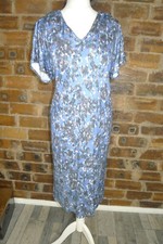 JIGSAW BLUE/GREY CAP SLEEVE EFFECT SHIFT DRESS LARGE