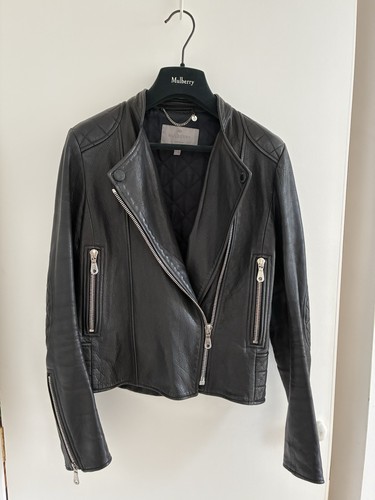 Mulberry black leather biker - black,
