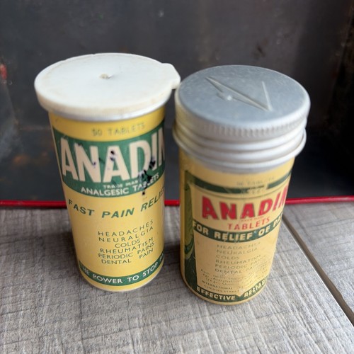 Vintage anadin pill tin - vintage, boxes